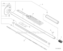 Articulating Hedge Trimmer - Main Pipe, Cutter Guard Diagram and Parts List for S86813001001-S86813999999 Echo Trimmer