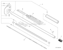 Articulating Hedge Trimmer - Main Pipe, Cutter Guard Diagram and Parts List for S59511003001-S59511999999 Echo Trimmer