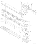 Hedge Trimmer Attachment - Gear Case, Blades Diagram and Parts List for S67711001001-S67711999999 Echo Trimmer