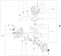 Engine Short Block Diagram and Parts List for P35513001001-P35513999999 Echo Leaf Blower / Vacuum