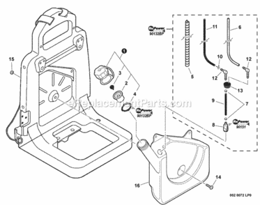 Fuel_System Diagram and Parts List for P33011001001 - P33011999999 Echo Leaf Blower / Vacuum