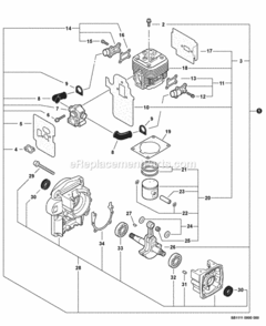 Engine_Short_Block_--_Sb1111 Diagram and Parts List for P33011001001 - P33011999999 Echo Leaf Blower / Vacuum