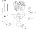 Fuel System Diagram and Parts List for E04411001001-E04411999999 Echo Pole Saw