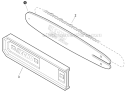 Standard Guide Bar, Sawing Chain Diagram and Parts List for E04411001001-E04411999999 Echo Pole Saw