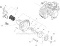 Clutch Fan Case Diagram and Parts List for E04411001001-E04411999999 Echo Pole Saw