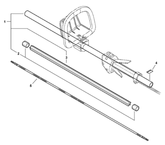 Main Pipe Assembly Diagram and Parts List for  Echo Hedge Trimmer