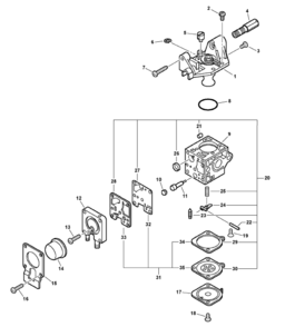 Carburetor -- Rb-K75 Diagram and Parts List for  Echo Hedge Trimmer