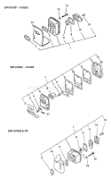 Page E Diagram and Parts List for 001001 - 161628 Echo Trimmer