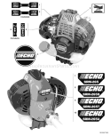 Page K Diagram and Parts List for S80913001001 - S80913999999 Echo Trimmer