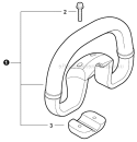 Front Handle Diagram and Parts List for T42312001001-T42312999999 Echo Trimmer