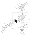 Carburetor Diagram and Parts List for T42312001001-T42312999999 Echo Trimmer