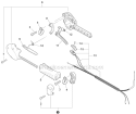 Control Handle and Cable Diagram and Parts List for T42312001001-T42312999999 Echo Trimmer