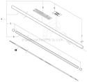 Main Pipe, Driveshaft Diagram and Parts List for T42512001001-T42512999999 Echo Trimmer