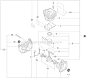 Engine Short Block Diagram and Parts List for T42512001001-T42512999999 Echo Trimmer