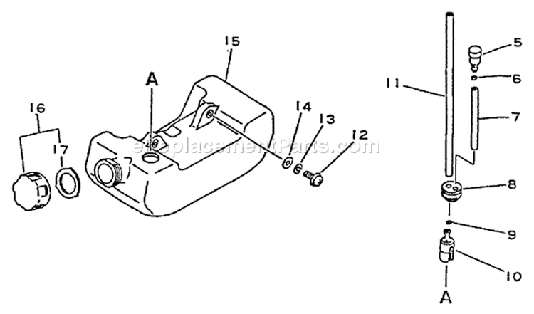 Page D Diagram and Parts List for 051001 - 077000 Echo Trimmer