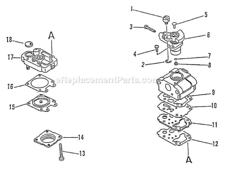 Page A Diagram and Parts List for 098001 - 126000 Echo Trimmer