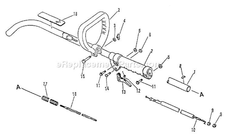 Page B Diagram and Parts List for 098001 - 126000 Echo Trimmer