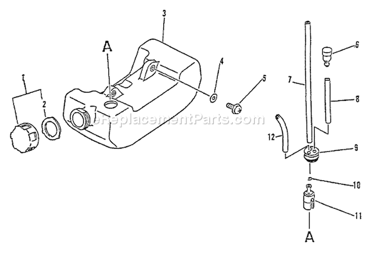 Page D Diagram and Parts List for 126001 - 174348 Echo Trimmer