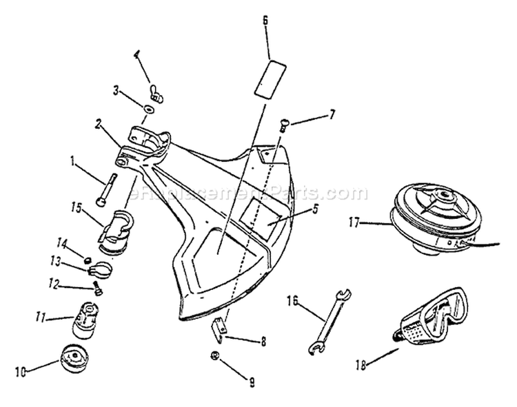 Page E Diagram and Parts List for 126001 - 174348 Echo Trimmer
