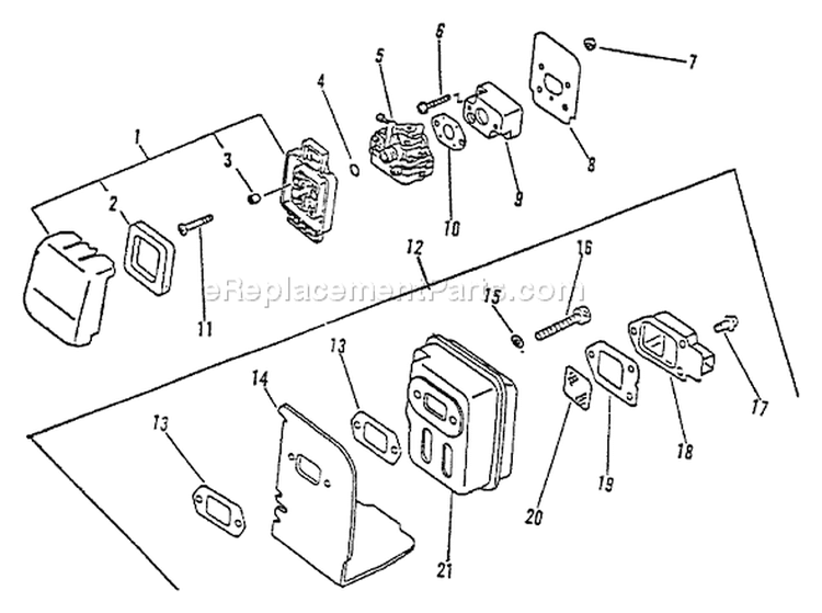 Page F Diagram and Parts List for 126001 - 174348 Echo Trimmer
