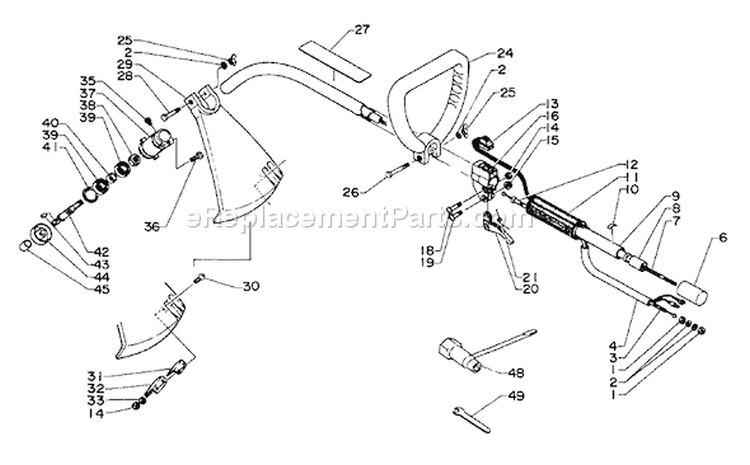 Page B Diagram and Parts List for  Echo Trimmer