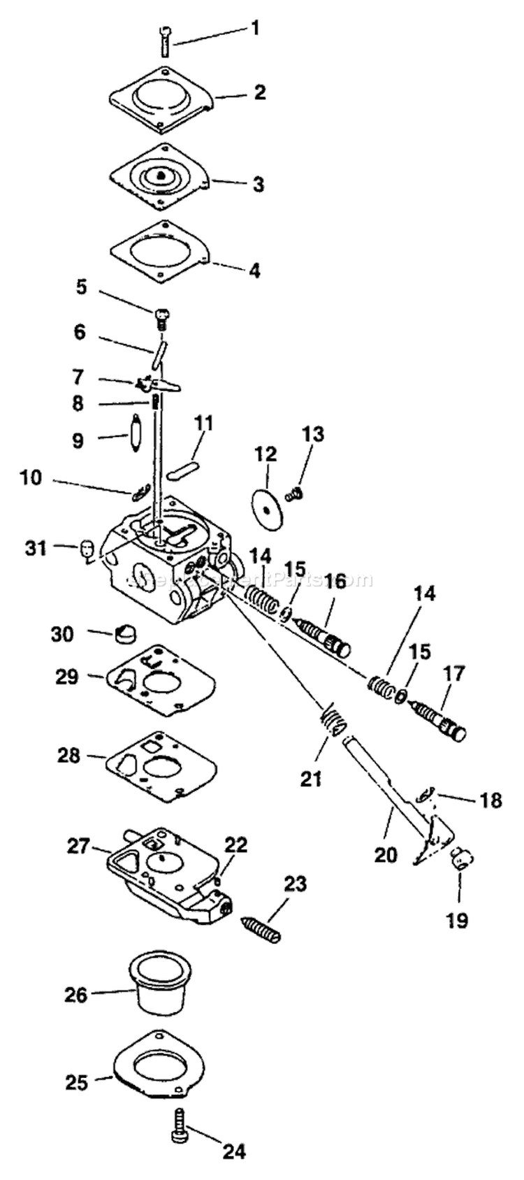 Page E Diagram and Parts List for After S/N 151955 Echo Trimmer