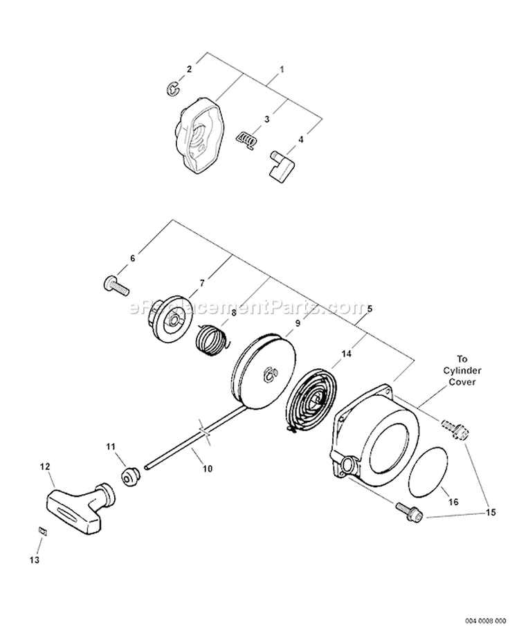 Page O Diagram and Parts List for 05147268 - 05999999 Echo Trimmer