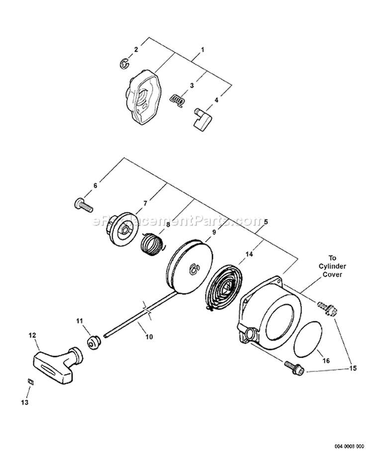 Page O Diagram and Parts List for 07003017 - 07003100 Echo Trimmer