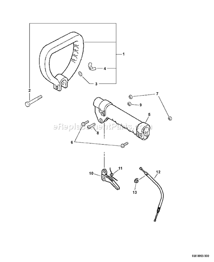 Page H Diagram and Parts List for 07003017 - 07003100 Echo Trimmer