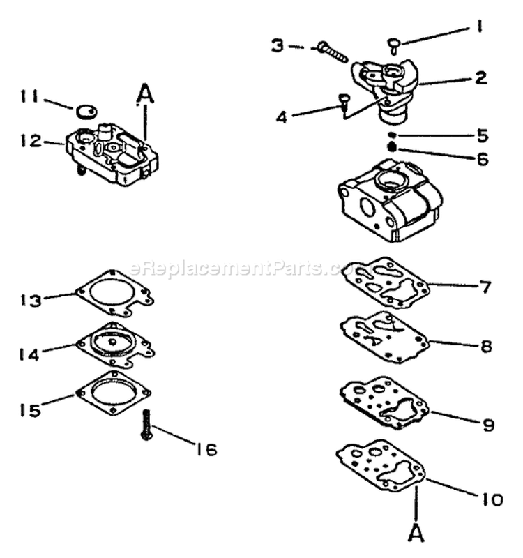 Page A Diagram and Parts List for  Echo Trimmer
