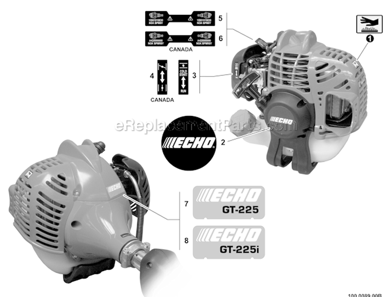 Page M Diagram and Parts List for S09812001001-S09812999999 Echo Trimmer