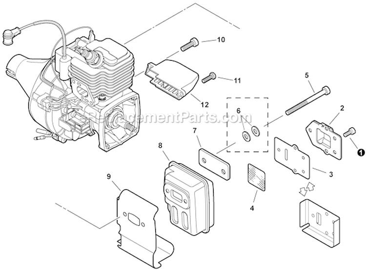 Page F Diagram and Parts List for S09812001001-S09812999999 Echo Trimmer