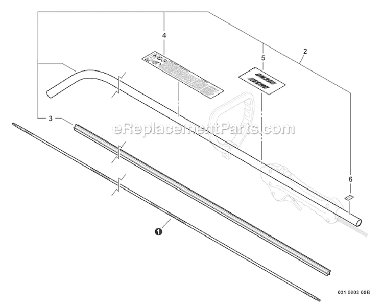 Main Pipe, Flexible Driveshaft Diagram and Parts List for S09911001001-S09911999999 Echo Trimmer