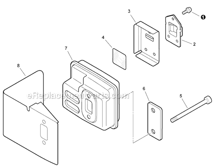 Exhaust Diagram and Parts List for S94012001001-S94012999999 Echo Hedge Trimmer