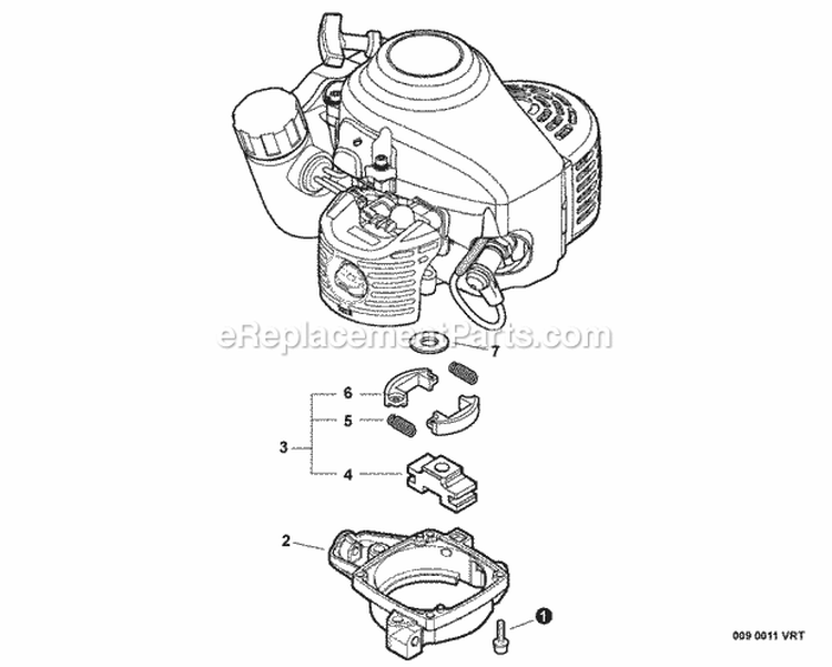 Clutch Diagram and Parts List for S76212001001-S76212999999 Echo Hedge Trimmer