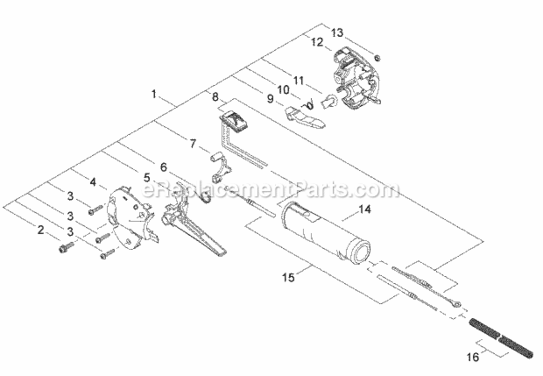 Throttle_Assy Diagram and Parts List for  Echo Edger