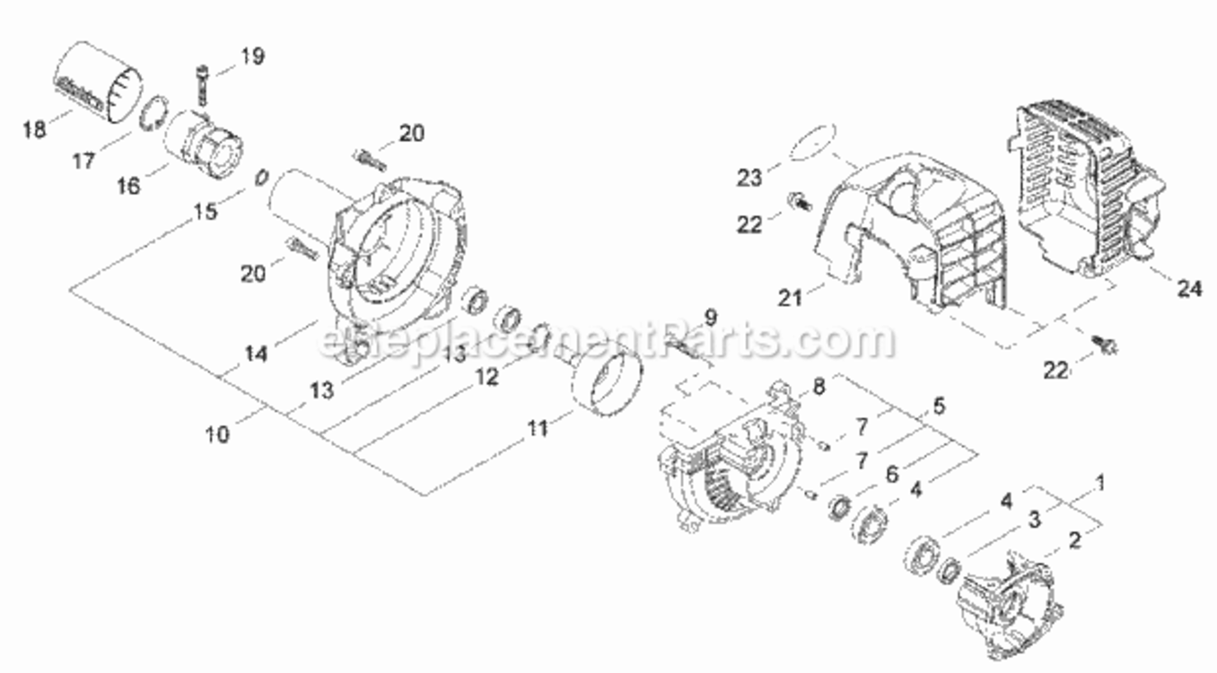 Crankcase_Fan_Cover Diagram and Parts List for  Echo Edger