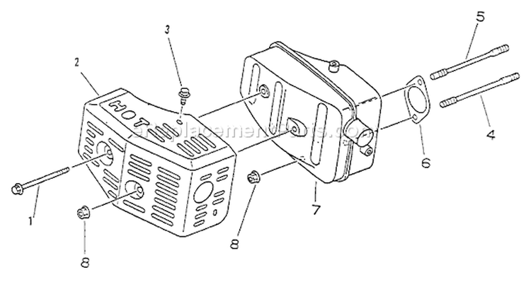 Page D Diagram and Parts List for M14V A1Z0 Echo Lawn Mower