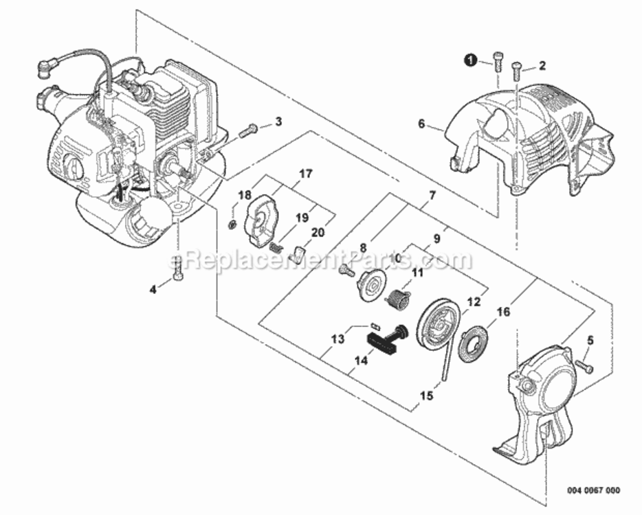 Engine_Cover_Starter Diagram and Parts List for S86813012001 - S86813999999 Echo Trimmer