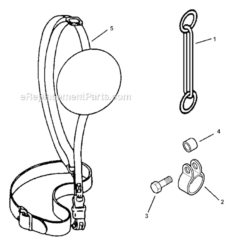 Shoulder Harness Kit Diagram and Parts List for S59511001001-S59511003000 Echo Trimmer