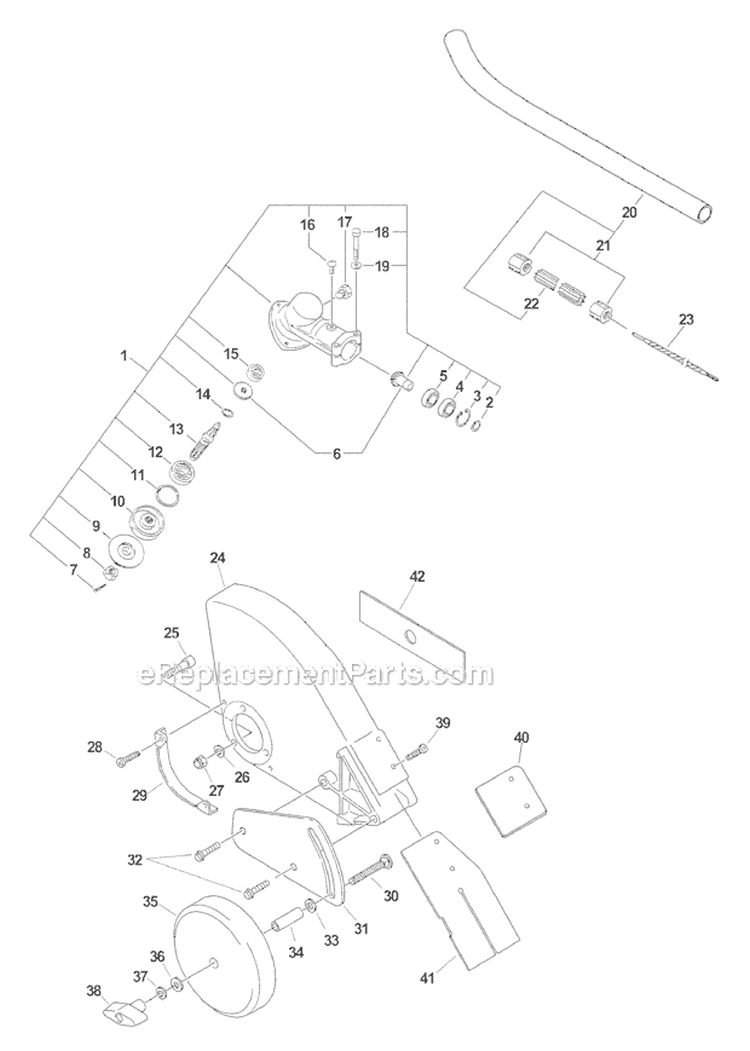 Metal Shield Edger Attachment Sn: 054771-999999 Diagram and Parts List for S59511001001-S59511003000 Echo Trimmer