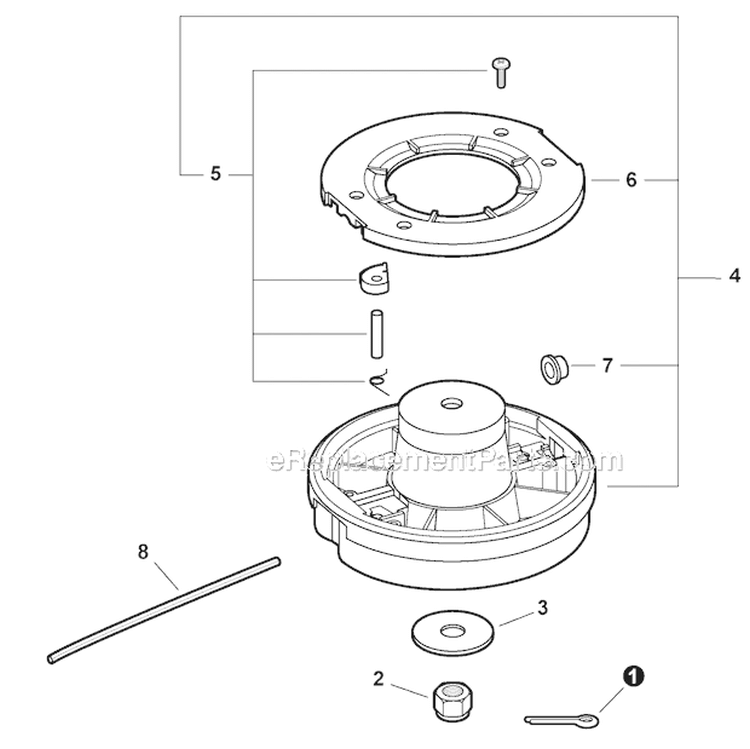 Rapid Loader Trimmer Head Diagram and Parts List for S59511001001-S59511003000 Echo Trimmer