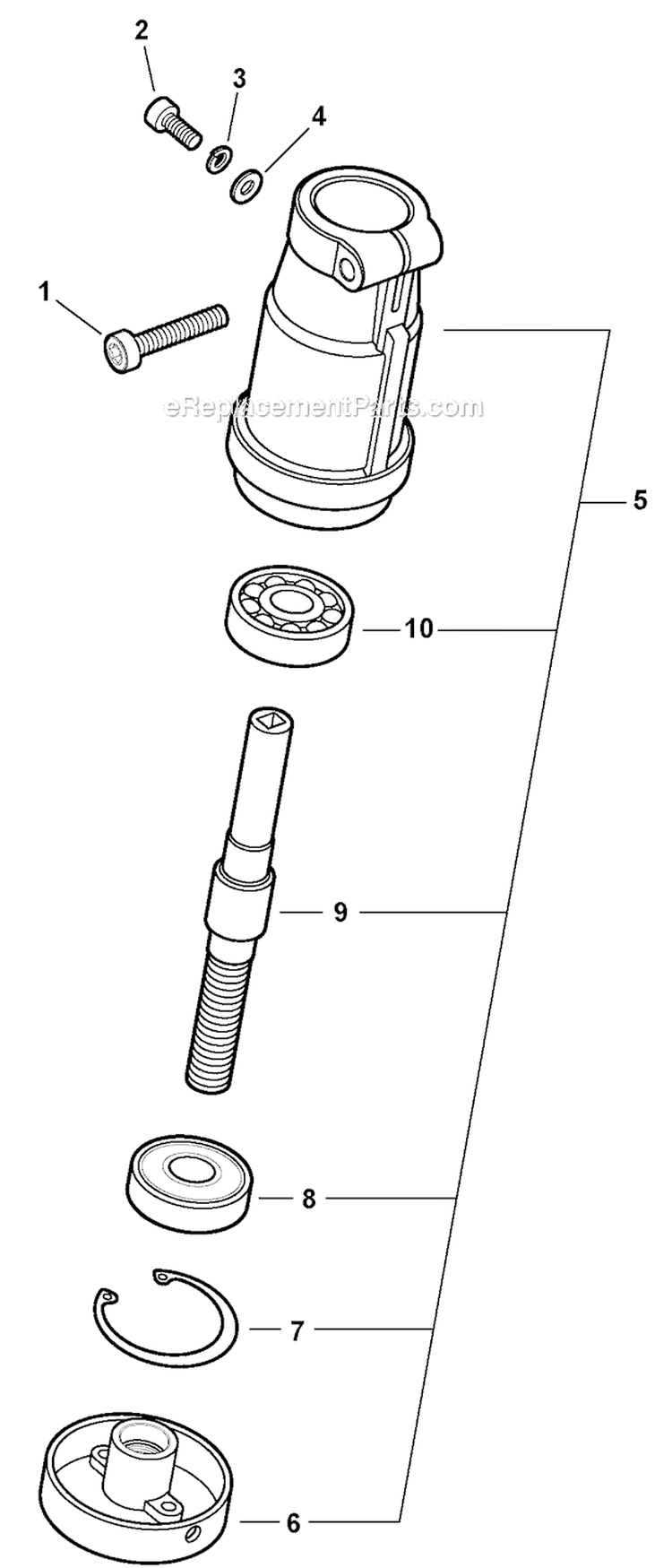 Curved Shaft Trimmer - Gear Case Diagram and Parts List for S59511001001-S59511003000 Echo Trimmer