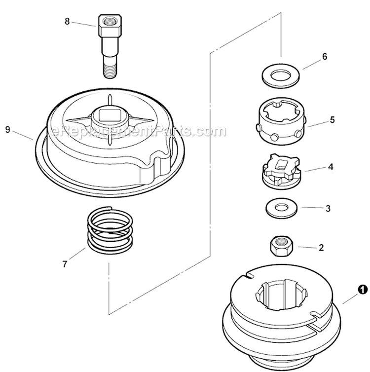 Srm Echomatic Pro Head Diagram and Parts List for S59511001001-S59511003000 Echo Trimmer