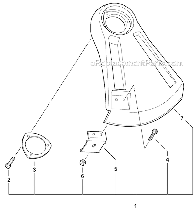 Plastic Shield Diagram and Parts List for S59511003001-S59511999999 Echo Trimmer