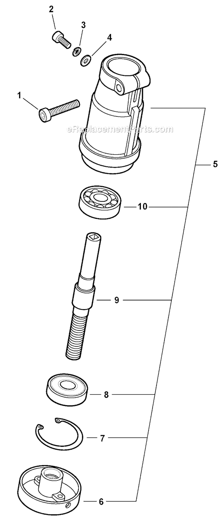 Curved Shaft Trimmer - Gear Case Diagram and Parts List for S59511003001-S59511999999 Echo Trimmer