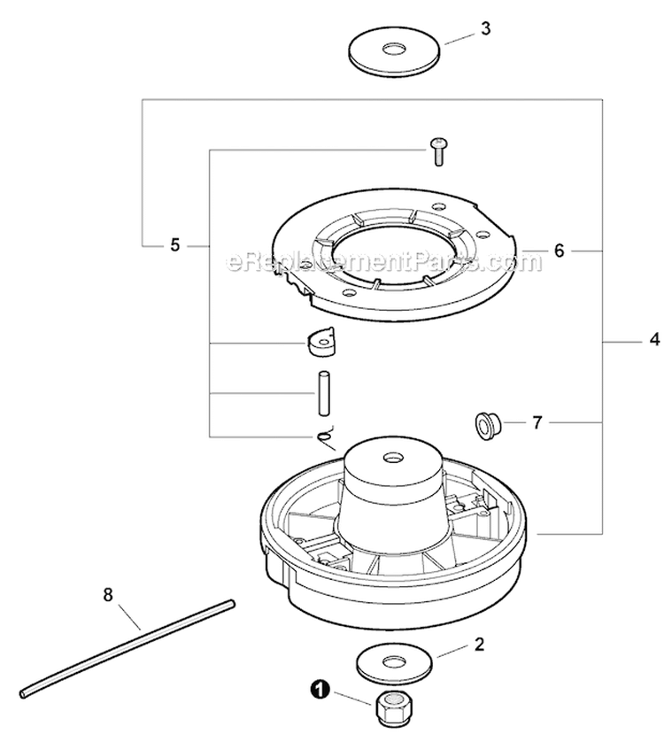 Curved Shaft Trimmer - Rapid Loader Head Diagram and Parts List for S59511003001-S59511999999 Echo Trimmer