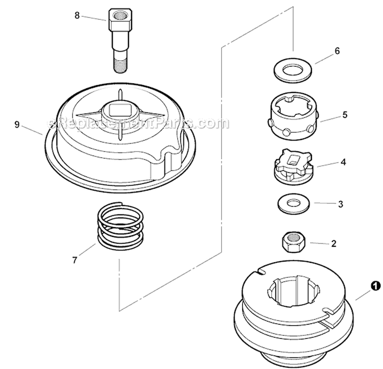Cutting Head - Srm Echomatic Pro Head Diagram and Parts List for S59511003001-S59511999999 Echo Trimmer