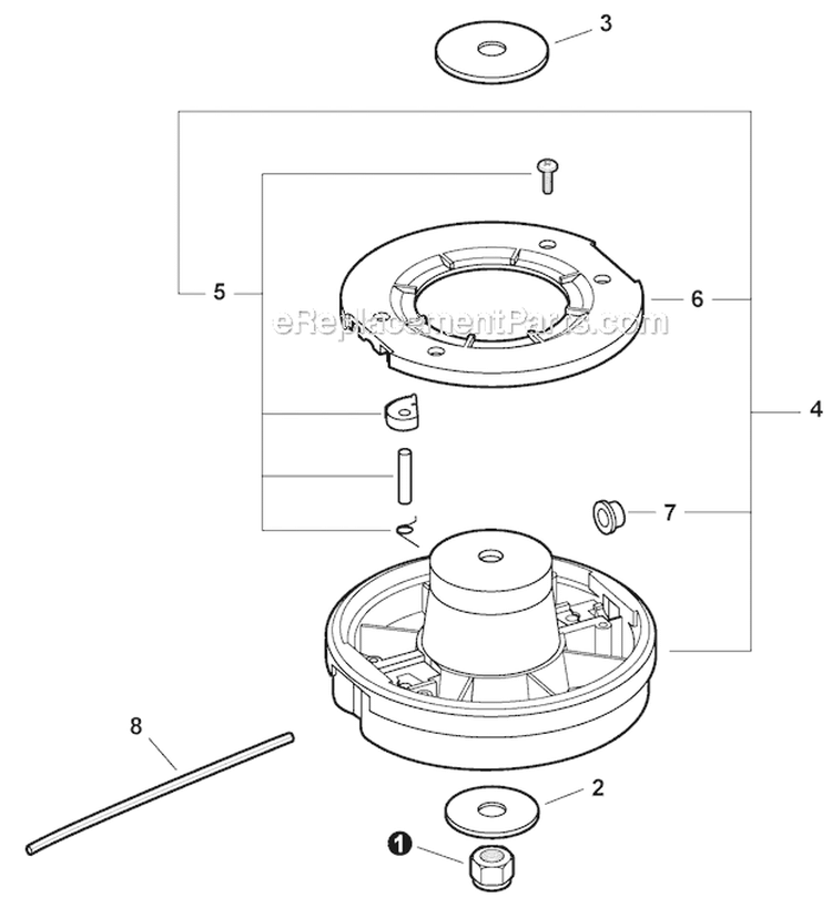 Curved Shaft Trimmer - Rapid Loader Head Diagram and Parts List for S59612001001-S59612022000 Echo Trimmer