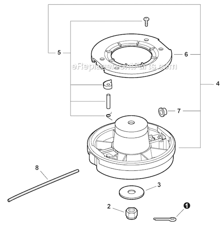 Rapid Loader Trimmer Head Diagram and Parts List for S59612022001-S59612999999 Echo Trimmer